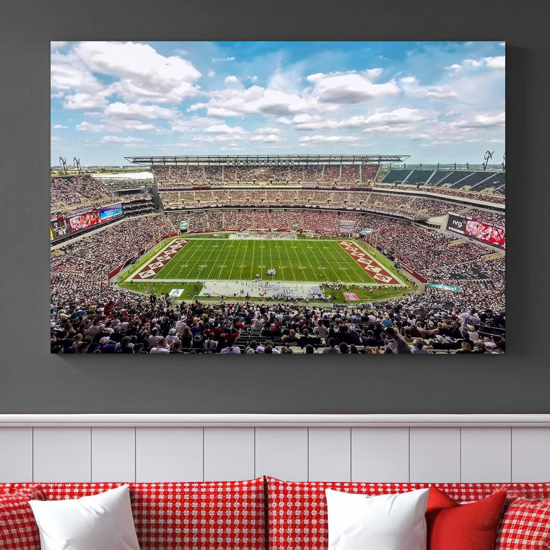 The Temple University Owls Athletics canvas print of a game at Lincoln Financial Field.