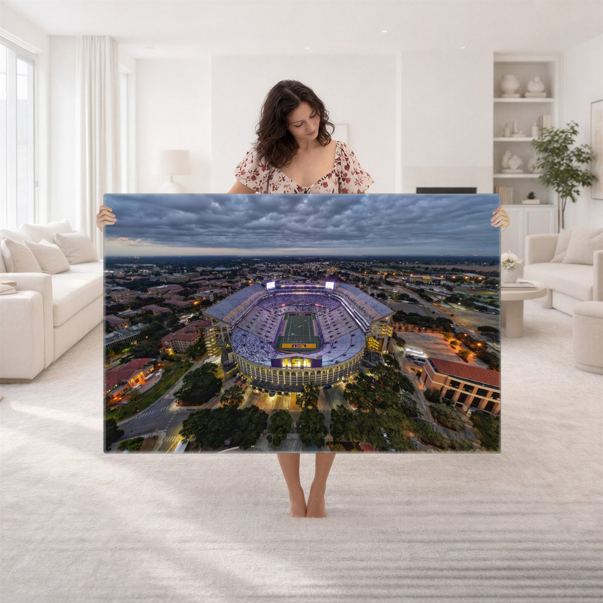 77405-MGV-CV-36X24 - The Louisiana State University Tigers Football Team Print