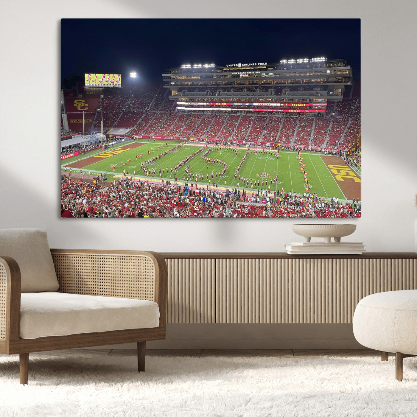 MGV-CV-36X24 - The University of Southern California USC Trojans Football Team Print - Los Angeles Memorial