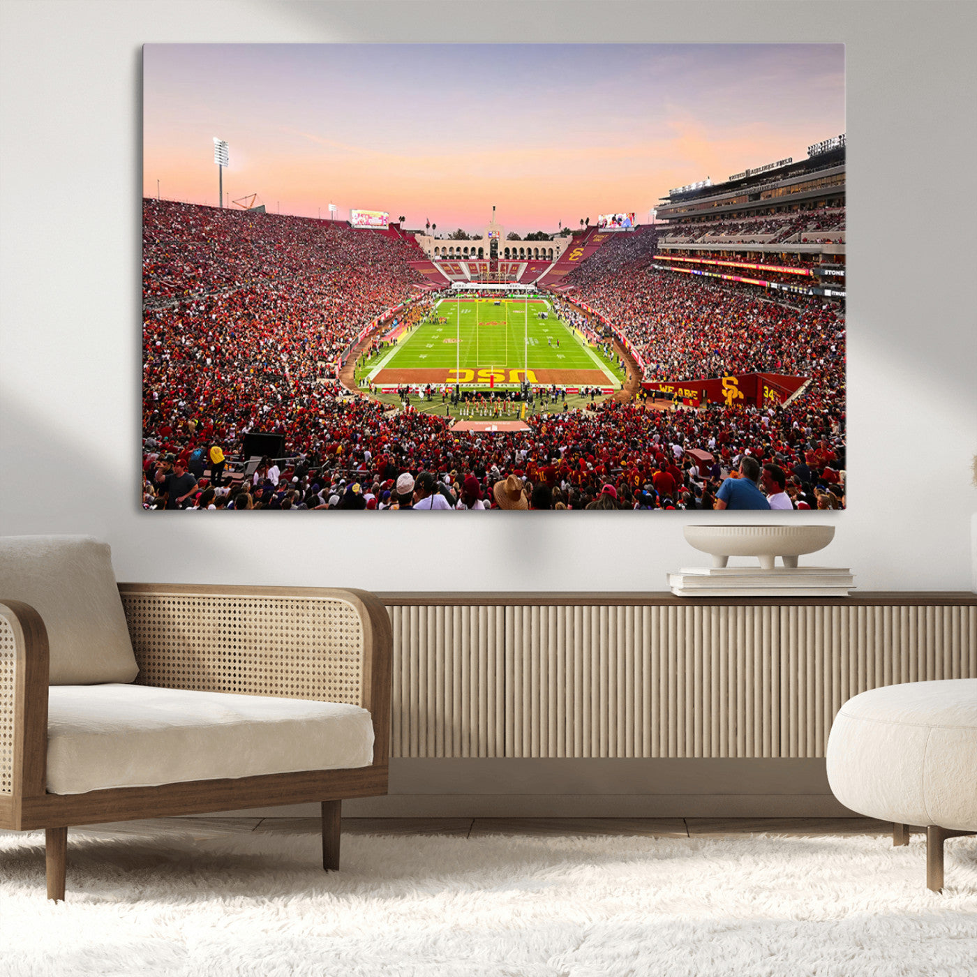 MGV-CV-36X24 - The University of Southern California USC Trojans Football Team Print - Los Angeles Memorial