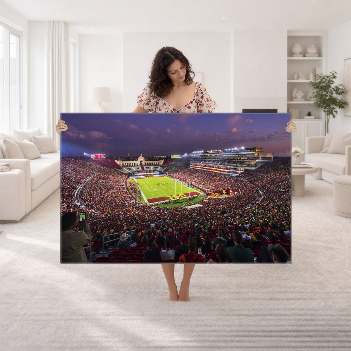 73373-MGV-CV-36X24 - The University of Southern California USC Trojans Football Team Print, Extra Large Game Room Wall Decor