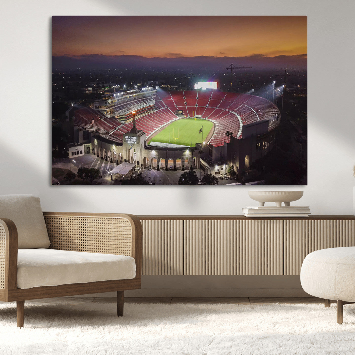 MGV-CV-36X24 - The University of Southern California USC Trojans Football Team Print - Los Angeles Memorial