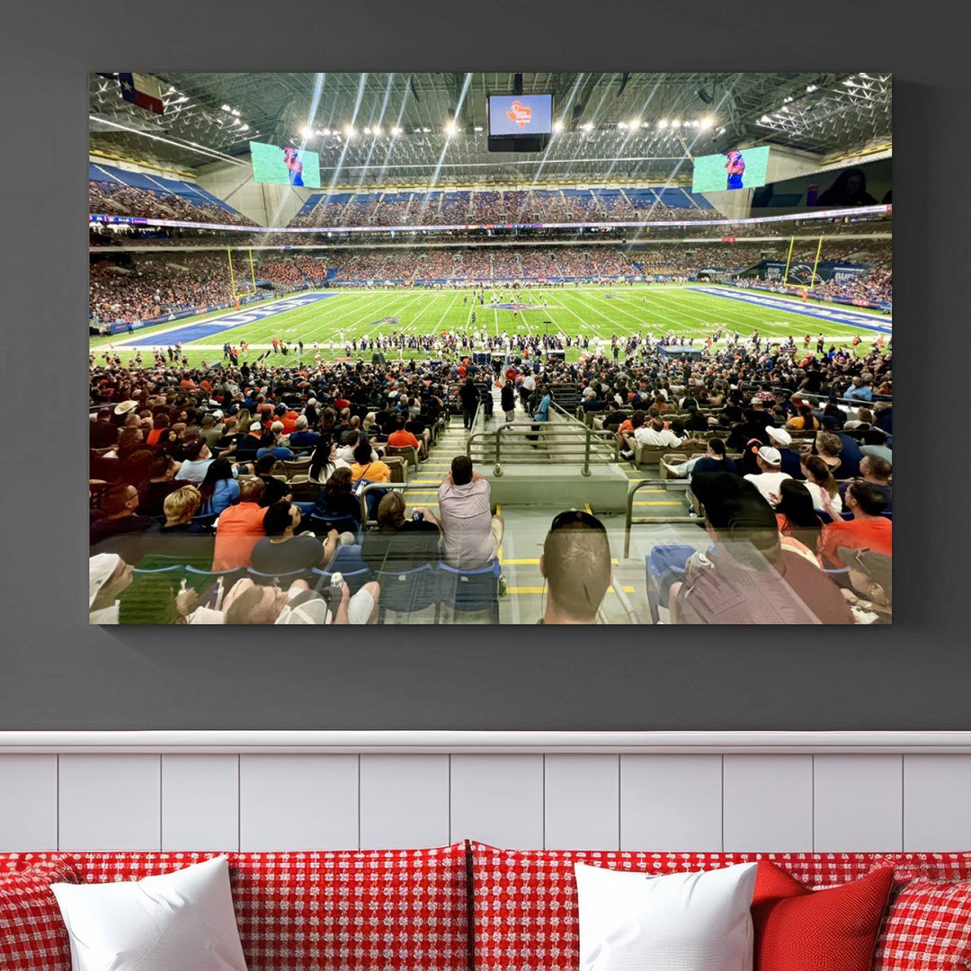 The University of Texas at San Antonio Roadrunners Football Team Print - San Antonio Alamodome Wall Art Canvas Print