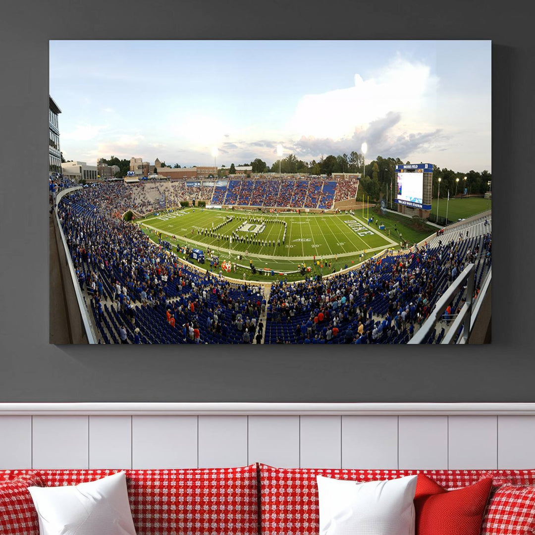 The Duke University Blue Devils Football Team Print - Durham Wallace Wade Stadium Wall Art Canvas Print