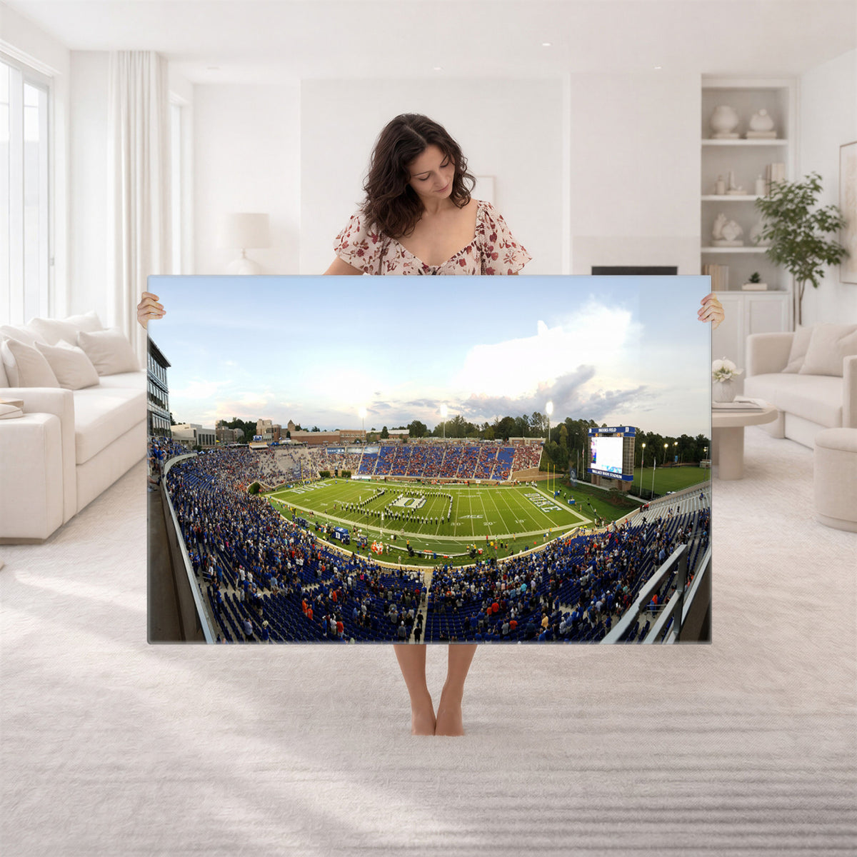 44850-MGV-CV-36X24 - The Duke University Blue Devils Football Team Print, Durham