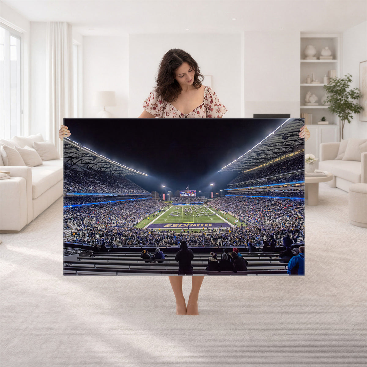 85780-MGV-CV-36X24 - The University of Washington Huskies Football Team Print, Extra Large Game Room Wall Decor
