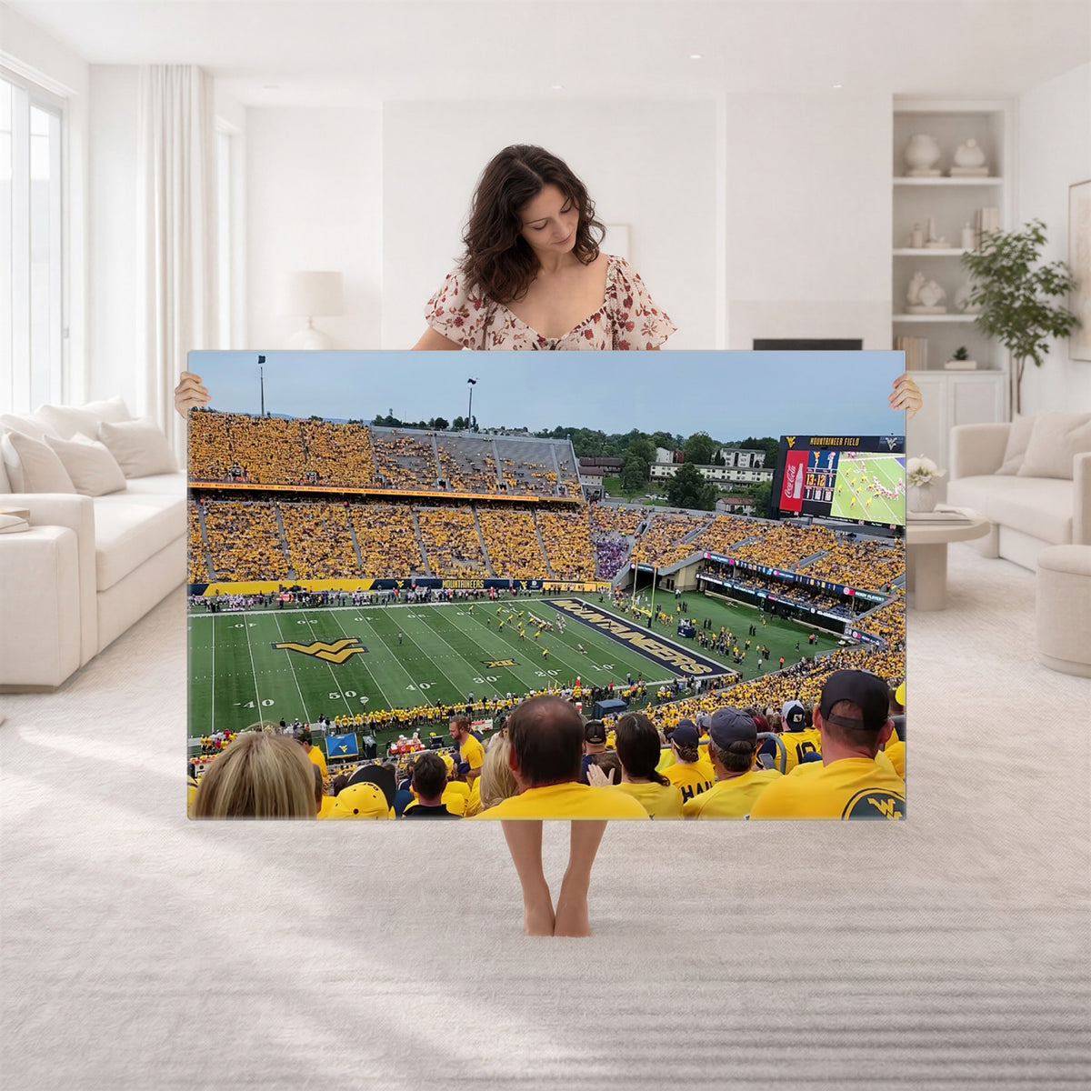 18056-MGV-CV-36X24 - Puskar Stadium Canvas Print Wall Art, Morgantown Print