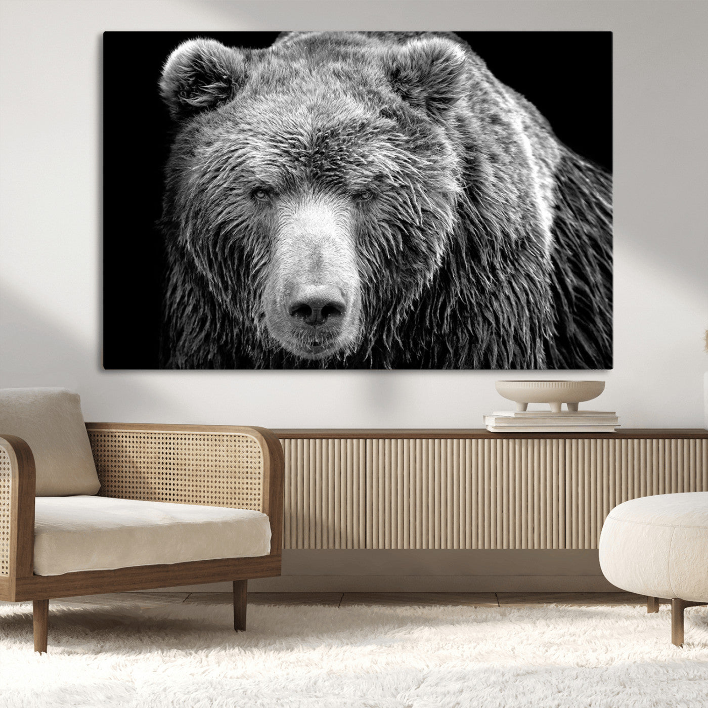 MGV-CV-36X24 - 399 Grizzly Bear Canvas Print | Ready to Hang Wall Art | Rustic Farmhouse & Cabin Decor | Wildlife