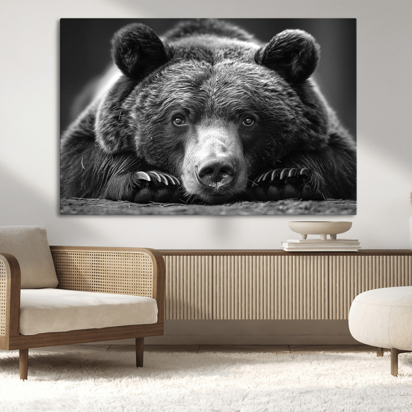 MGV-CV-36X24 - Resting Grizzly 399 Bear Canvas Print | Ready to Hang Wall Art | Rustic Cabin & Farmhouse Decor |