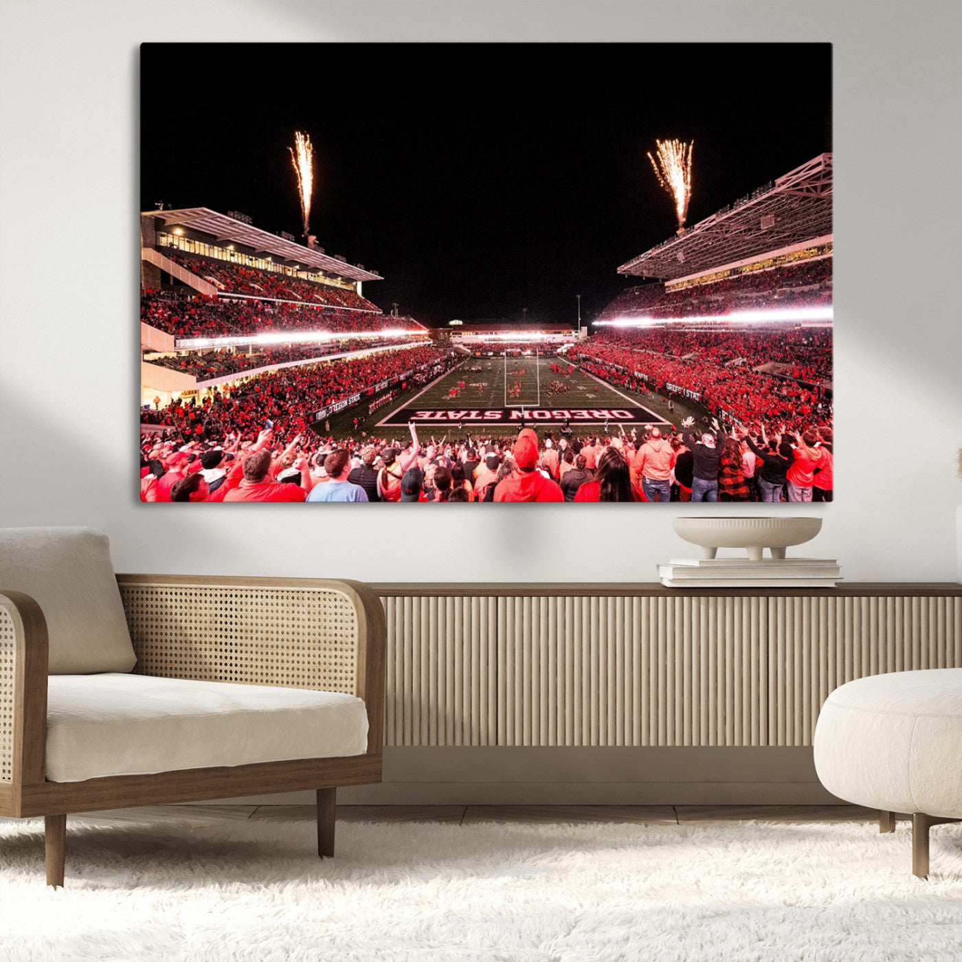 MGV-CV-36X24 - Oregon State Beavers Football Team Print - Corvallis Reser Stadium Wall Art Canvas Print