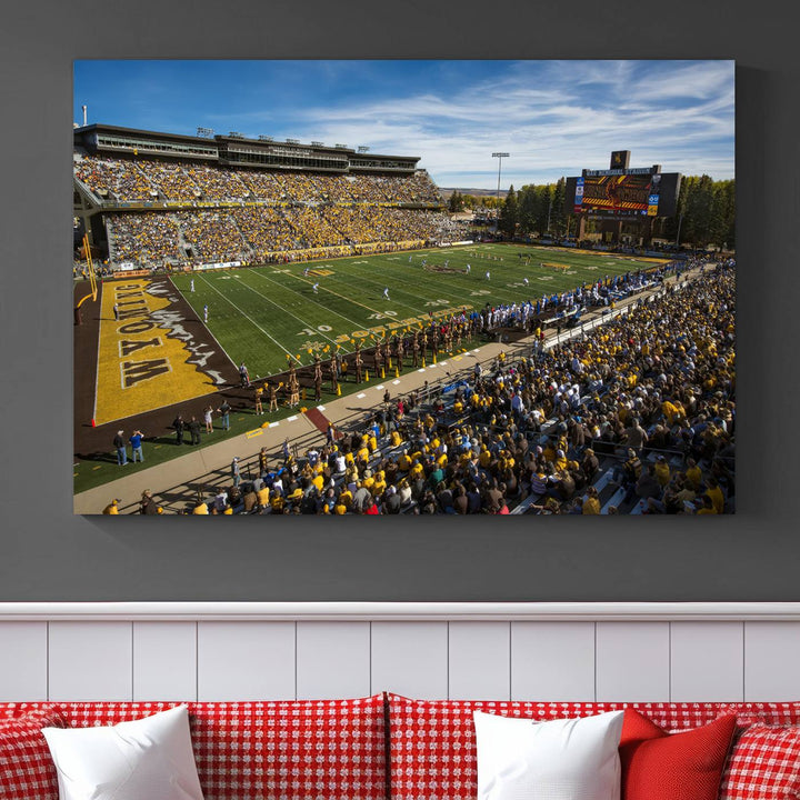 University of Wyoming Cowboys Football Team Print - Laramie Jonah Field at War Memorial Stadium Wall Art Canvas Print