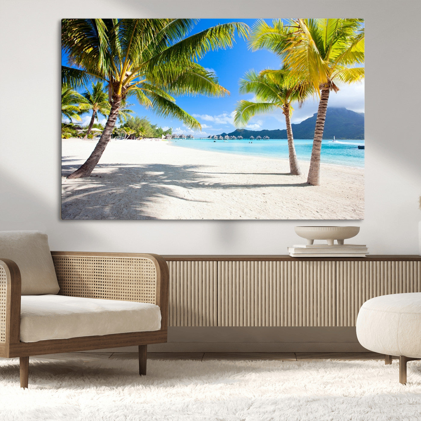 MGV-CV-36X24 - Blue Beach and Sea Wall Art Canvas Print