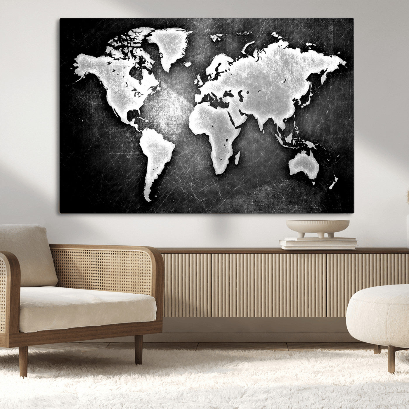 MGV-CV-36X24 - World Map Wall Art Canvas Print – Framed Wall Art for Anniversary Gift or Home Adventure Decor