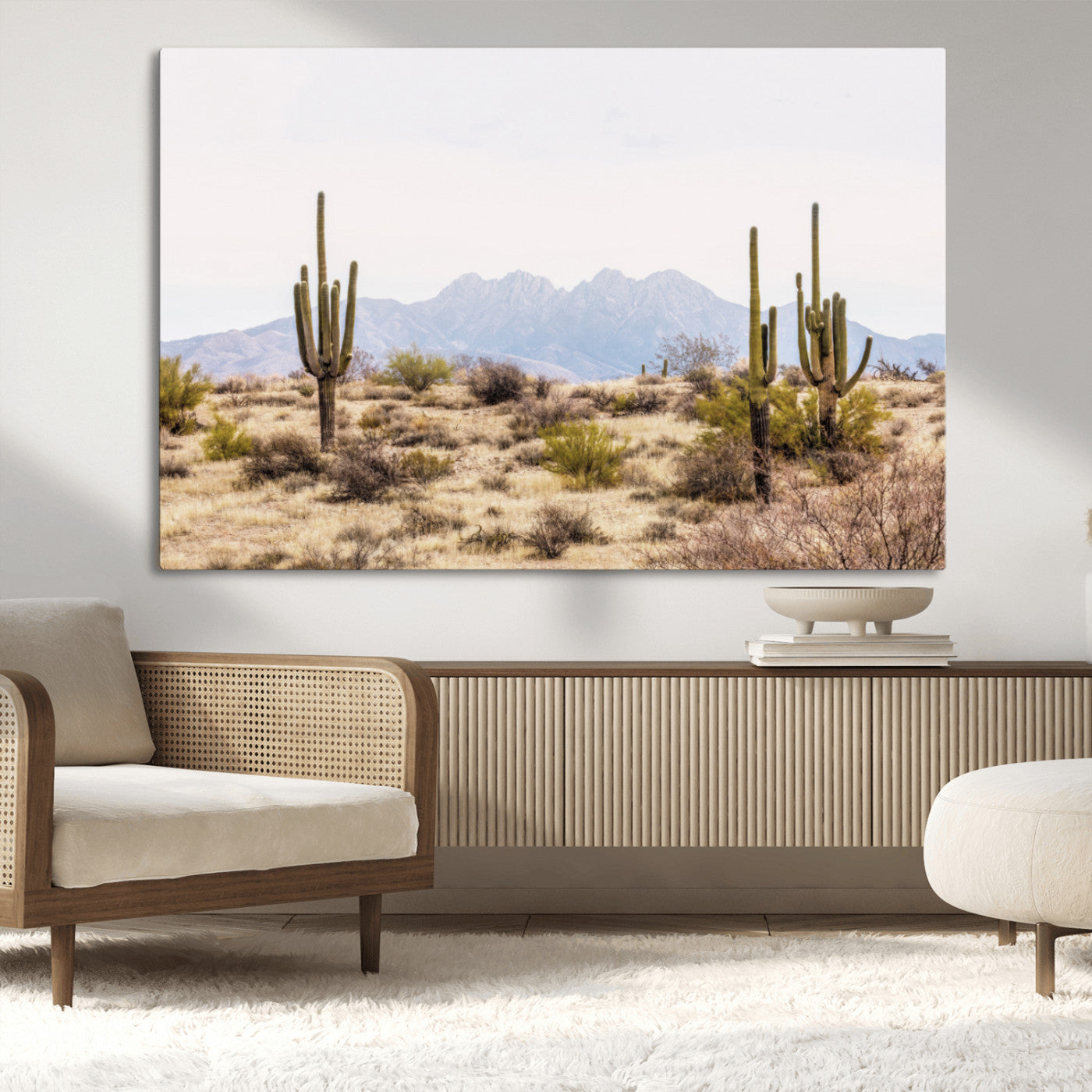 MGV-CV-36X24 - Arizona Desert Wall Art Print | Arizona Desert Canvas Print with Saguaro Cacti | Southwestern