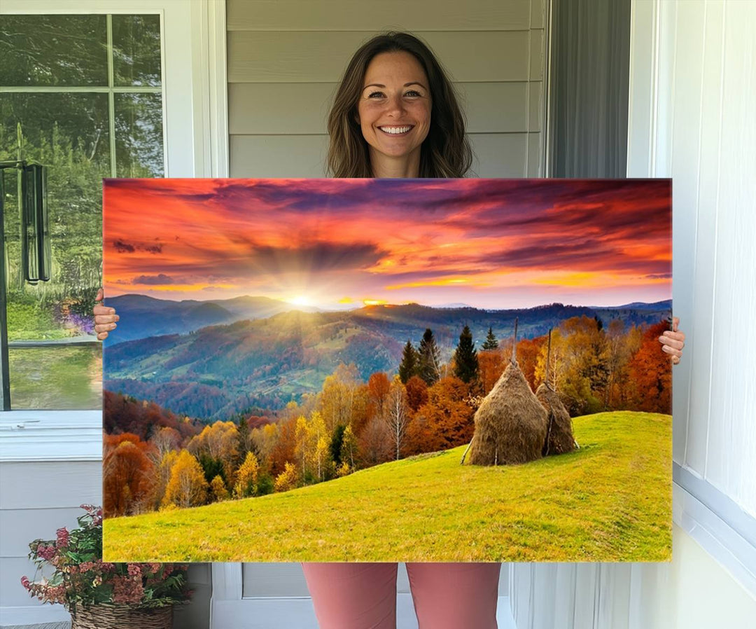 Landscape View Sunset museum-quality canvas art, ready to hang.