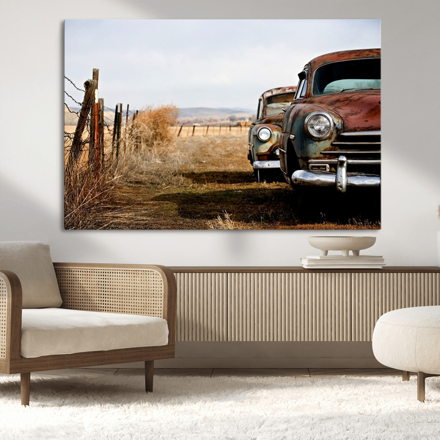 -Classic Cars Vintage Wall Art Canvas Print