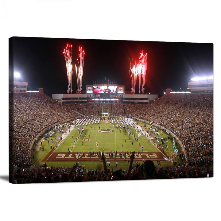 Florida State Seminoles Football Team Print - Tallahassee Doak Campbell Stadium Wall Art Canvas Print