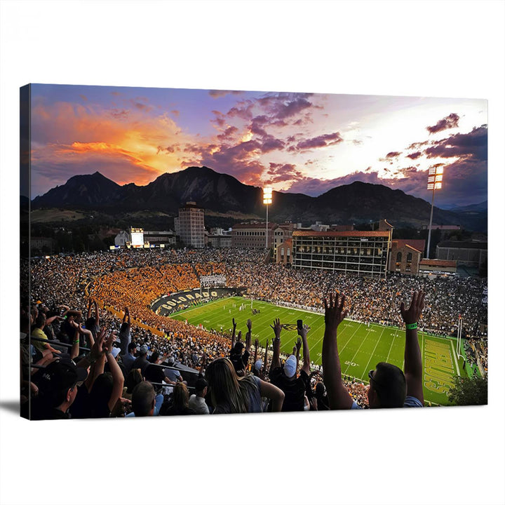Colorado Buffaloes Football Team Print - Boulder Folsom Field Stadium Wall Art Canvas Print