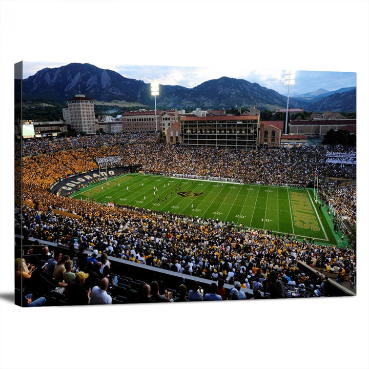 Colorado Buffaloes Football Team Print - Boulder Folsom Field Stadium Wall Art Canvas Print
