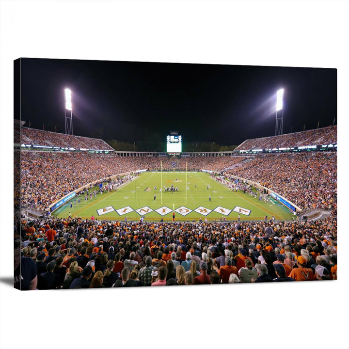 Virginia Cavaliers Football Team Print - Charlottesville Scott Stadium Wall Art Canvas Print