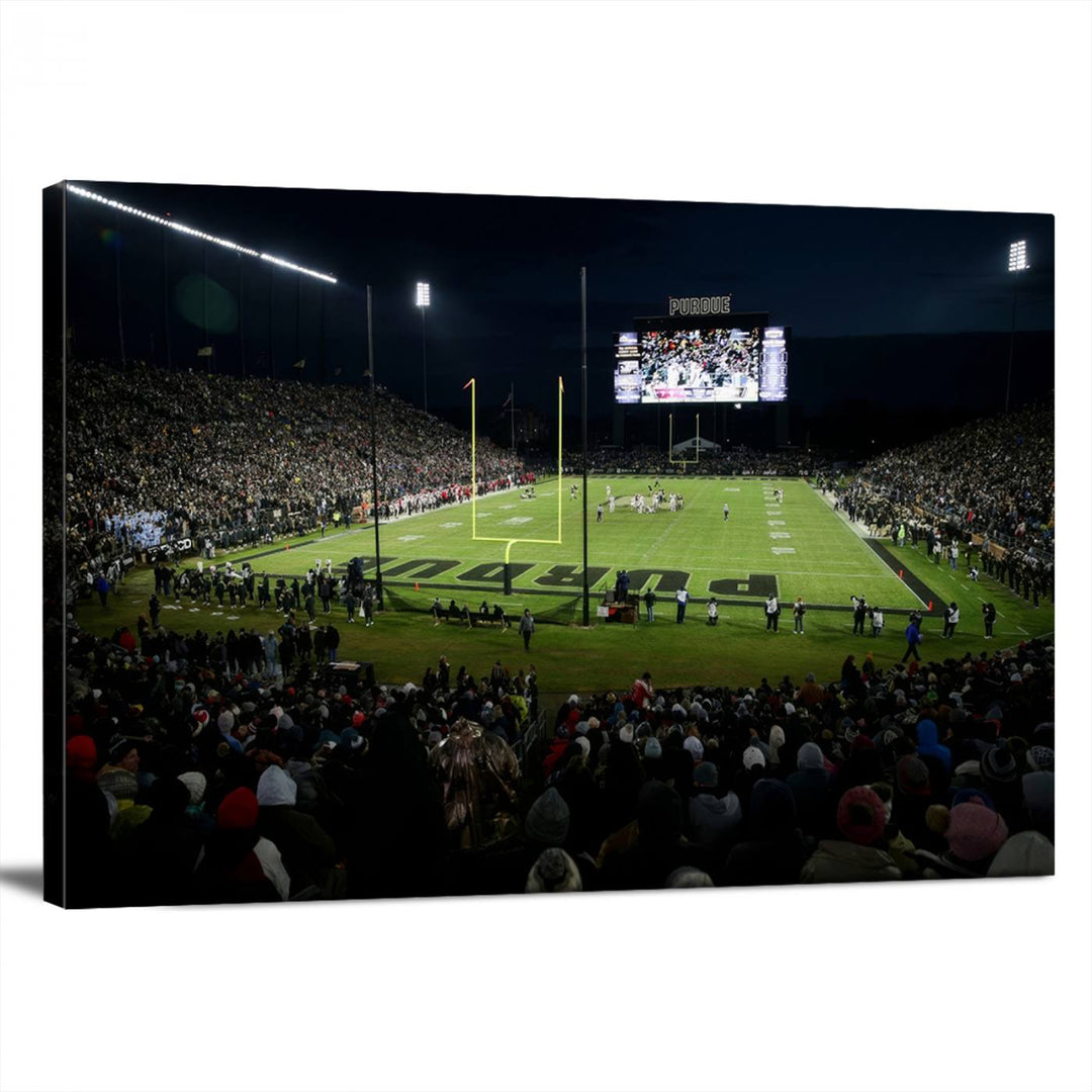 Purdue Boilermakers Football Team Print - West Lafayette Ross–Ade Stadium Wall Art Canvas Print