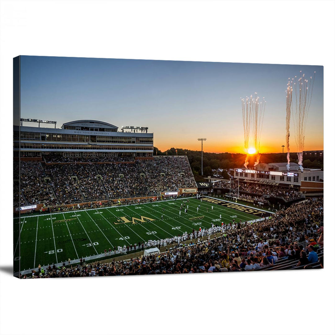 Demon Deacons Football Team Print - Winston-Salem Allegacy Federal Credit Union Stadium Wall Art Canvas Print