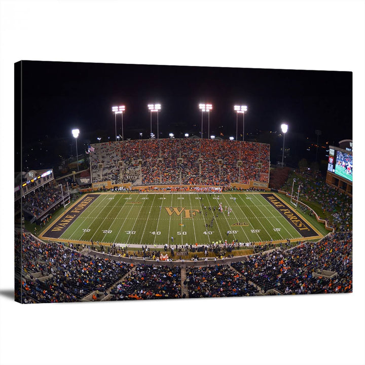 Demon Deacons Football Team Print - Winston-Salem Allegacy Federal Credit Union Stadium Wall Art Canvas Print