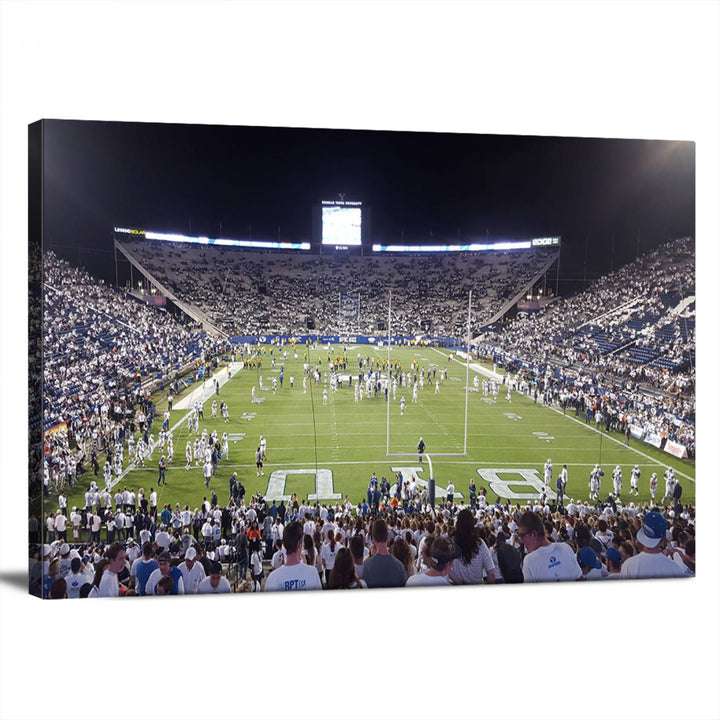 Brigham Young University Cougars Football Team Print - Provo LaVell Edwards Stadium Wall Art Canvas Print.