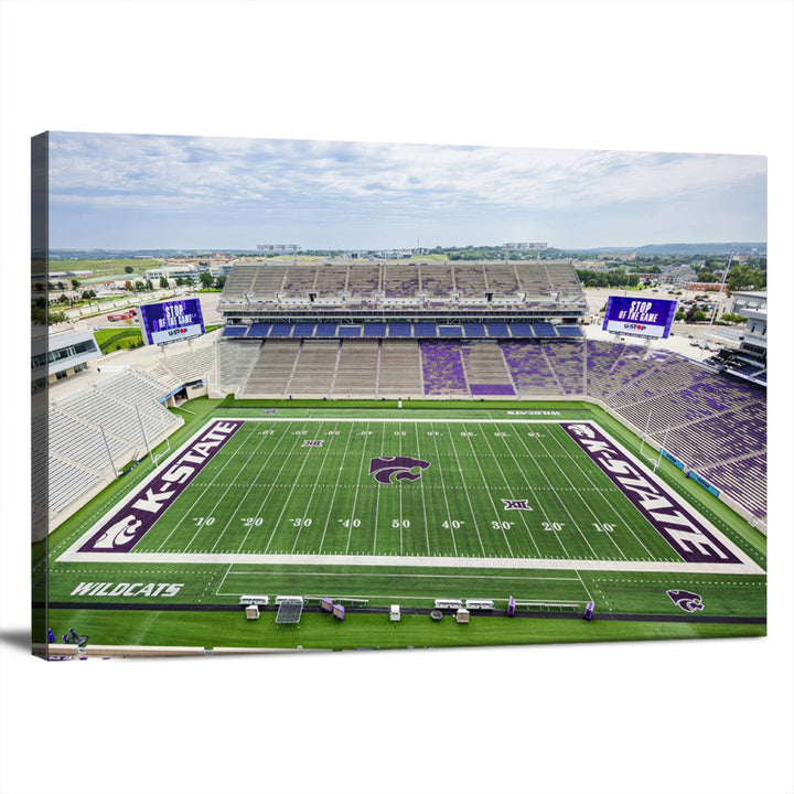 KState Wildcats Football Team Print - Manhattan Bill Snyder Family Football Stadium Wall Art Canvas Print