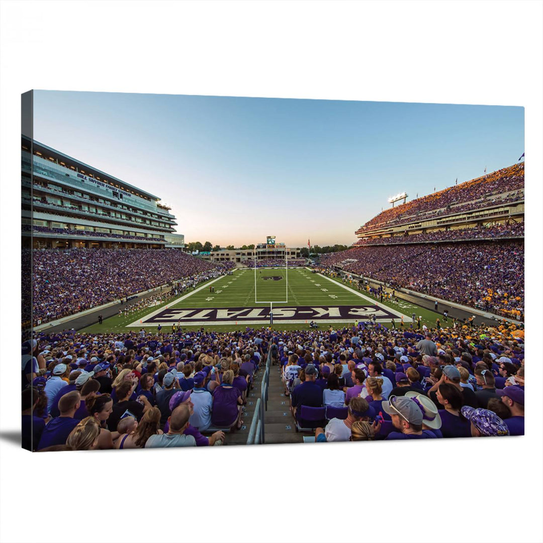 Kansas State University Wildcats Football Team Print - Manhattan Bill Snyder Family Football Stadium Wall Art Canvas Print