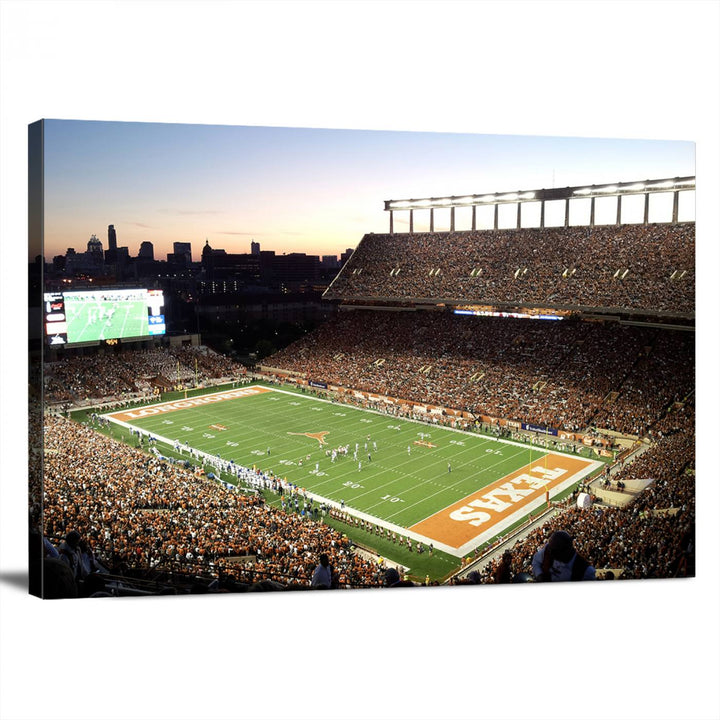 Darrell K Royal-Texas Memorial Stadium Canvas Wall Art - Texas Longhorns Football Match