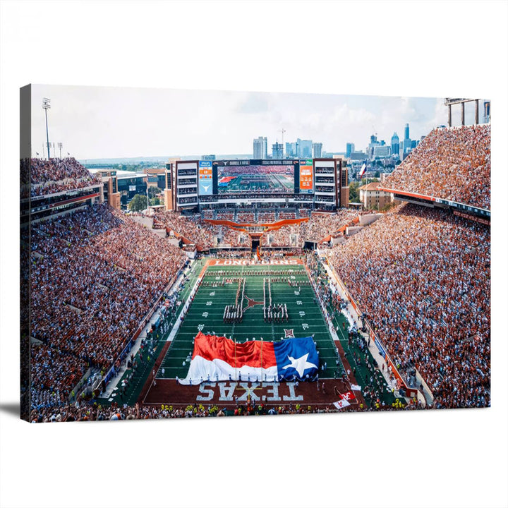 University of Texas Longhorns Football Team Canvas Print - Austin Darrell K Royal-Texas Memorial Stadium Wall Art Canvas Print
