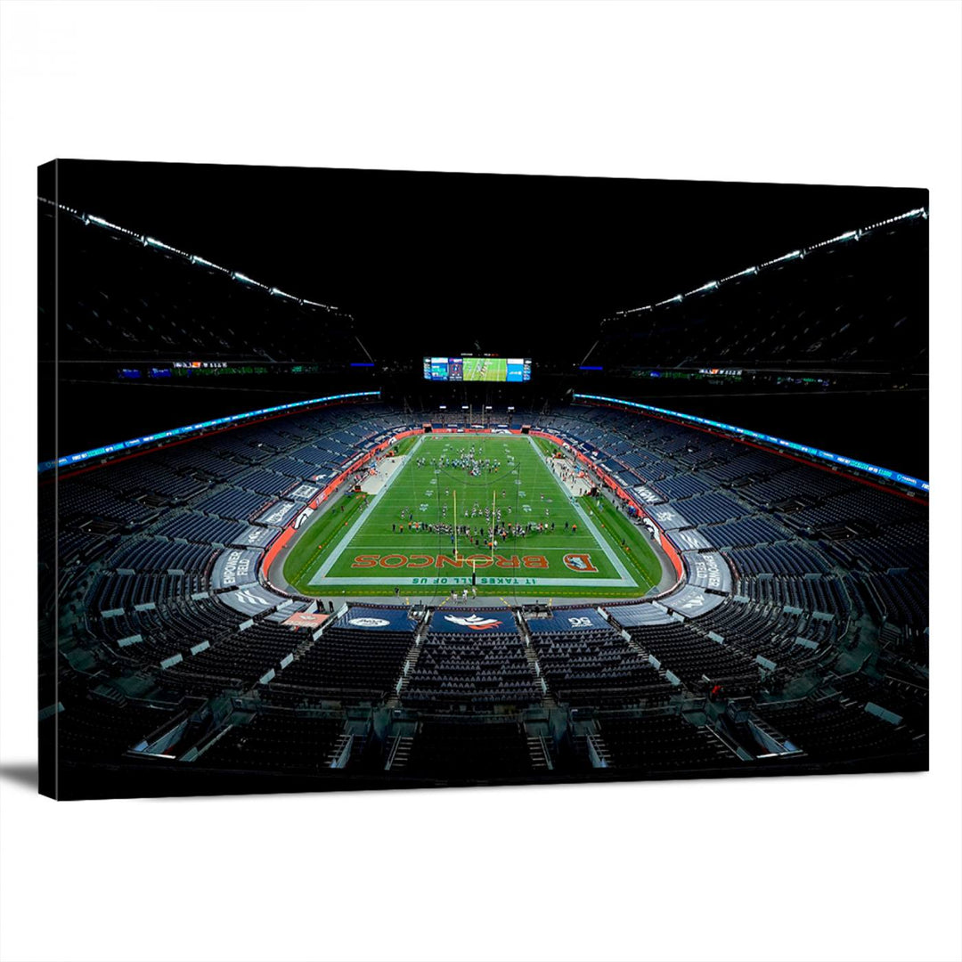 Denver Broncos Football Team Print - Denver Empower Field at Mile High Stadium Wall Art Canvas Print