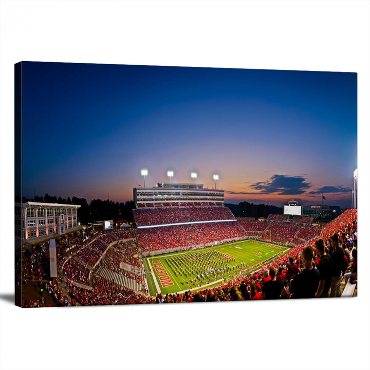 Wolfpack Football Team Print - Raleigh Carter-Finley Stadium Wall Art Canvas Print