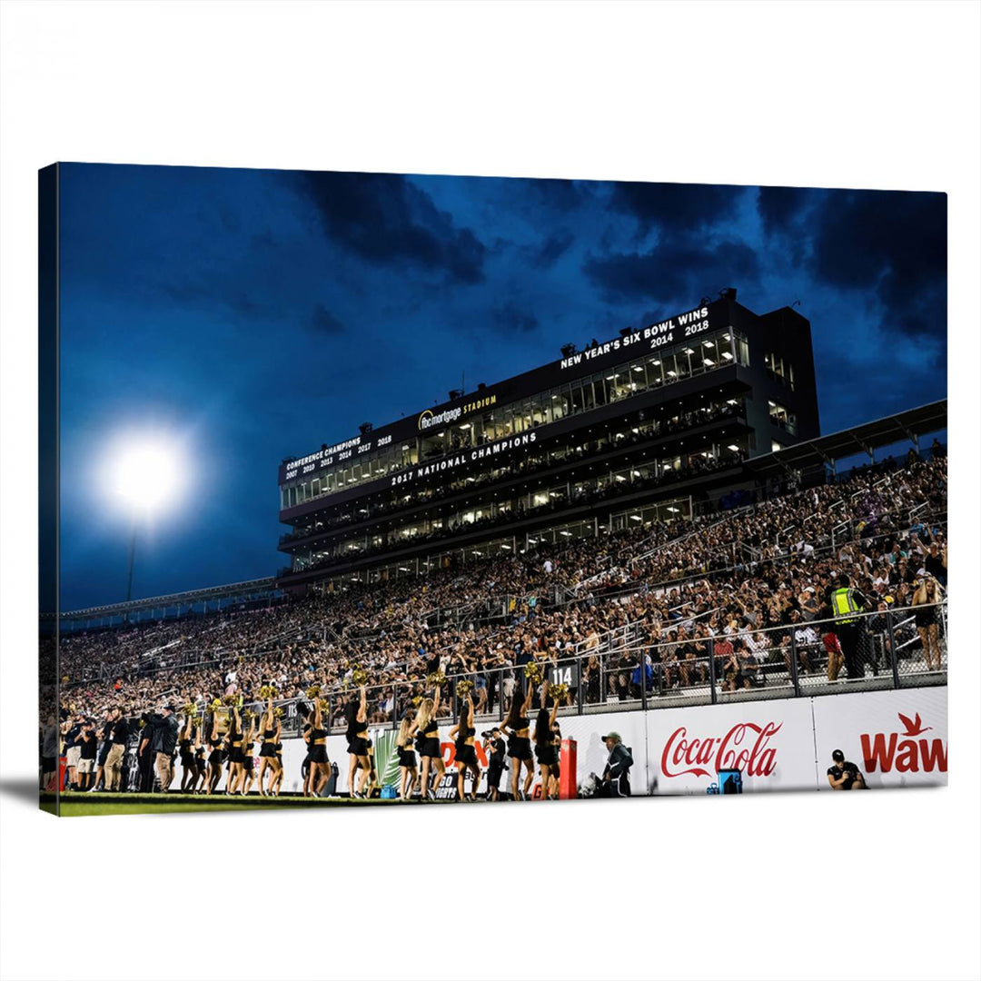 UCF Knights Football Team Print - Orlando FBC Mortgage Stadium Wall Art Canvas Print