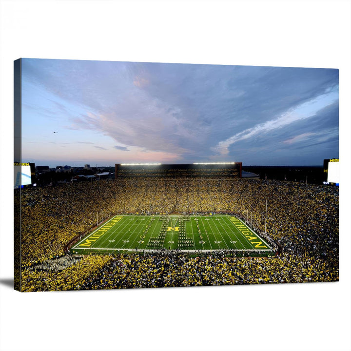 University of Michigan Wolverines Football Team Print - Ann Arbor Michigan Stadium Wall Art Canvas Print