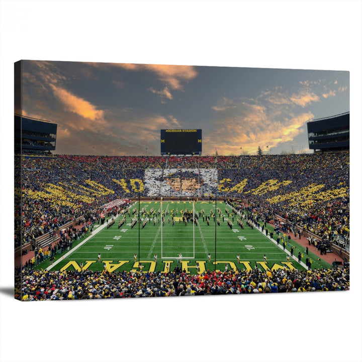 University of Michigan Wolverines Football Team Print - Ann Arbor Michigan Stadium Wall Art Canvas Print