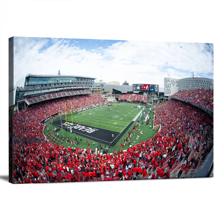 Cincinnati Bearcats Football Team Print - Nippert Stadium Wall Art Canvas Print