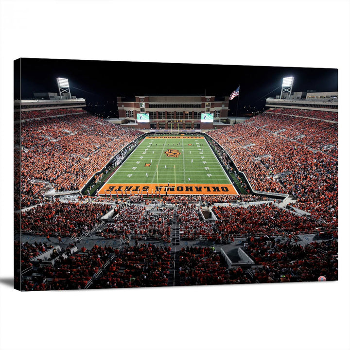 Oklahoma State Cowboys Football Team Print - Stillwater Boone Pickens Stadium Wall Art Canvas Print