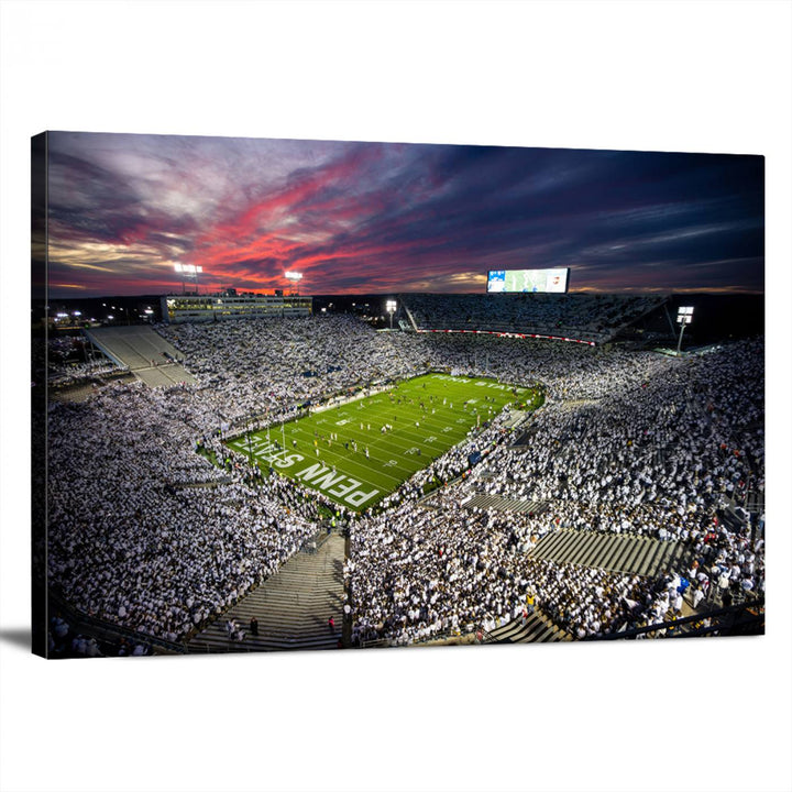 Penn State Nittany Lions Football Team Print - University Park Beaver Stadium Wall Art Canvas Print