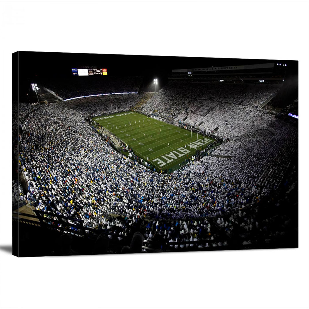 Penn State Nittany Lions Football Team Print - University Park Beaver Stadium Wall Art Canvas Print