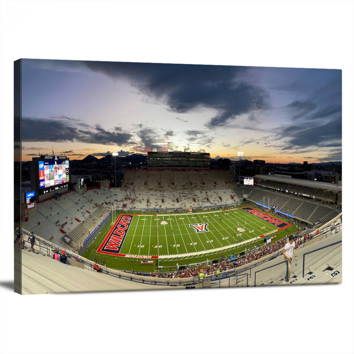 Arizona Wildcats Football Team Print - Tucson Arizona Stadium Wall Art Canvas Print