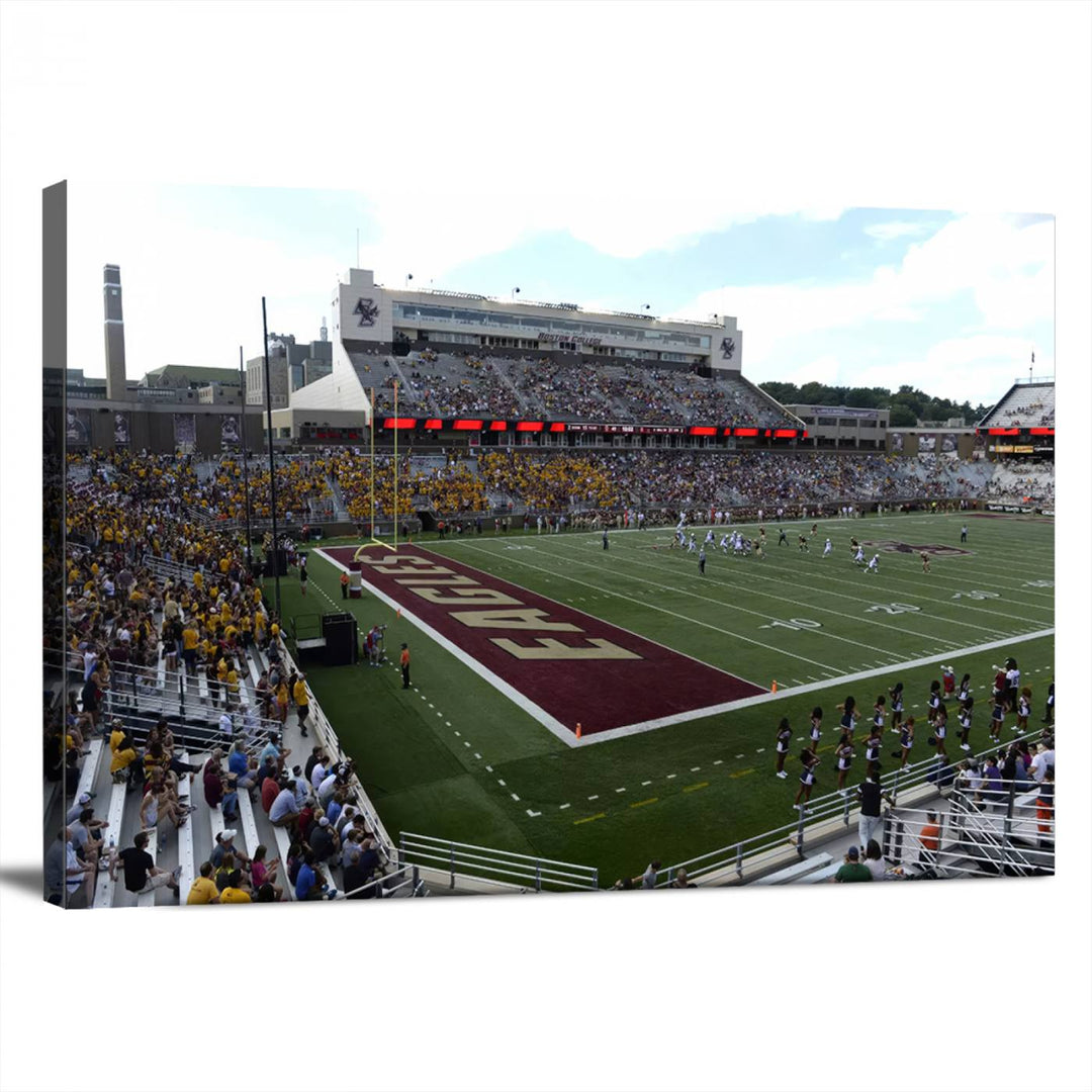 Boston College Eagles Football Team Print - Boston Alumni Stadium Wall Art Canvas Print