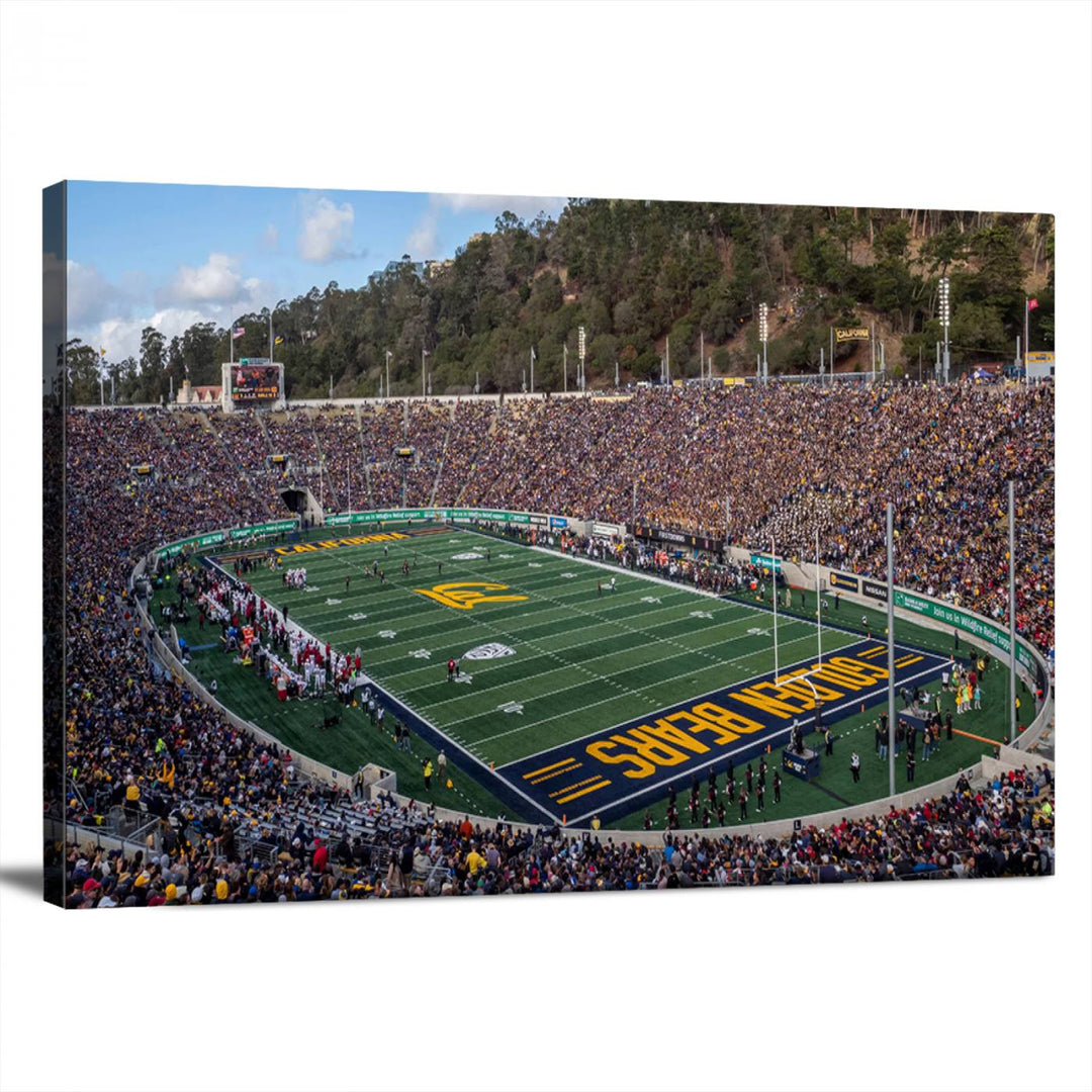 University of California Golden Bears Football Team Print - Berkeley California Memorial Stadium Wall Art Canvas Print