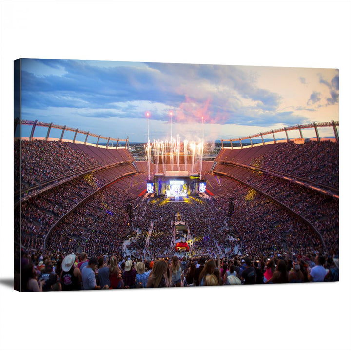 Denver Broncos Football Team Print - Empower Field at Mile High Stadium Wall Art Canvas Print