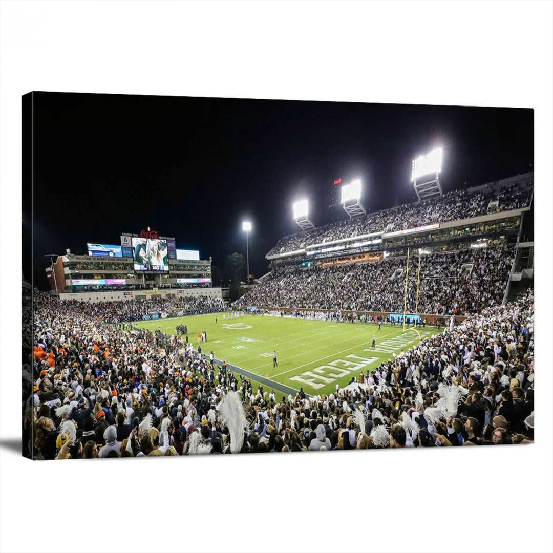 Georgia Tech Yellow Jackets Football Team Print - Atlanta Bobby Dodd Stadium Wall Art Canvas Print