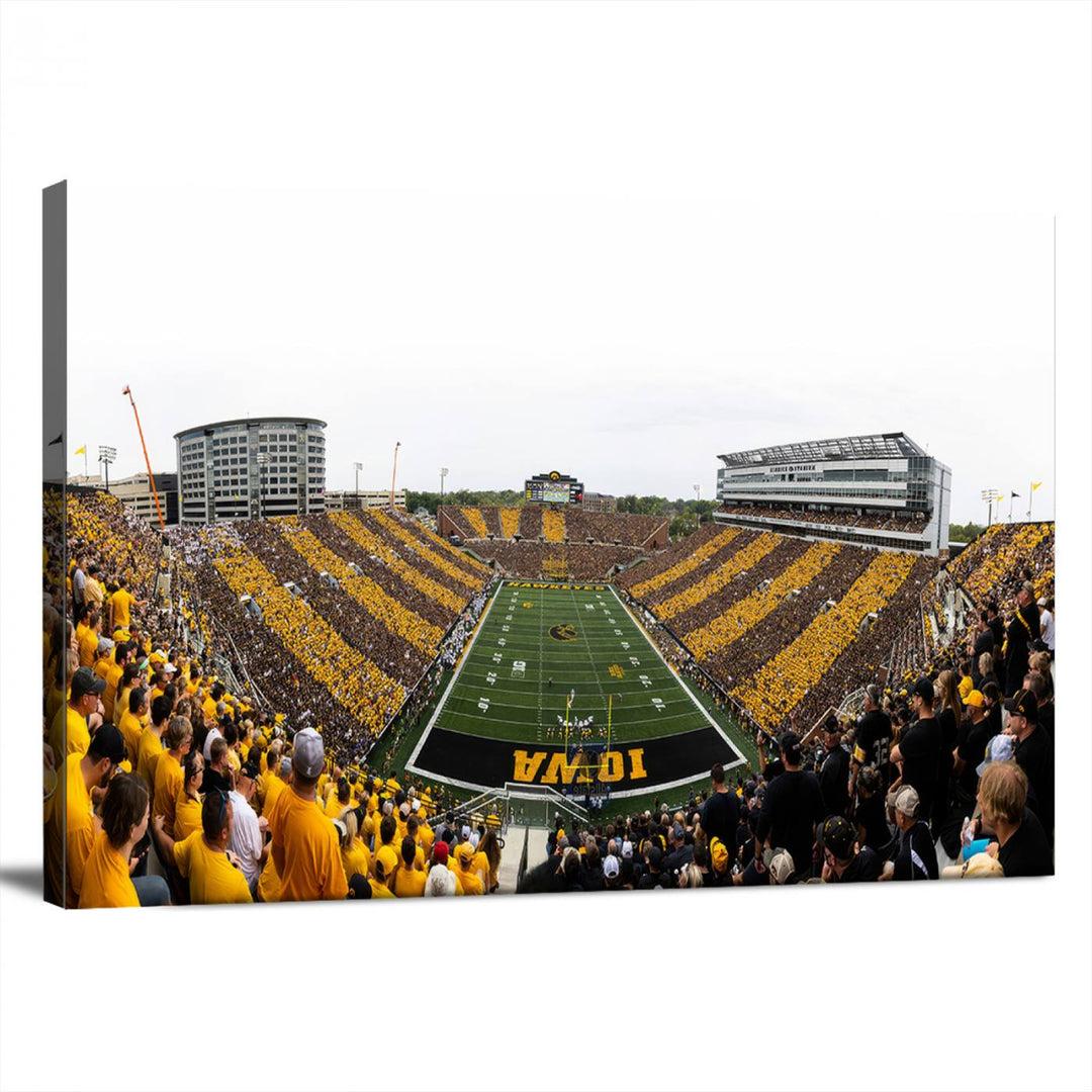 Iowa University Hawkeyes Football Team Print - Iowa City Kinnick Stadium Wall Art Canvas Print