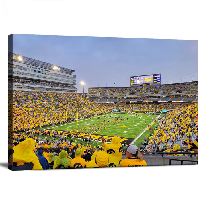 Iowa University Hawkeyes Football Team Print - Iowa City Kinnick Stadium Wall Art Canvas Print