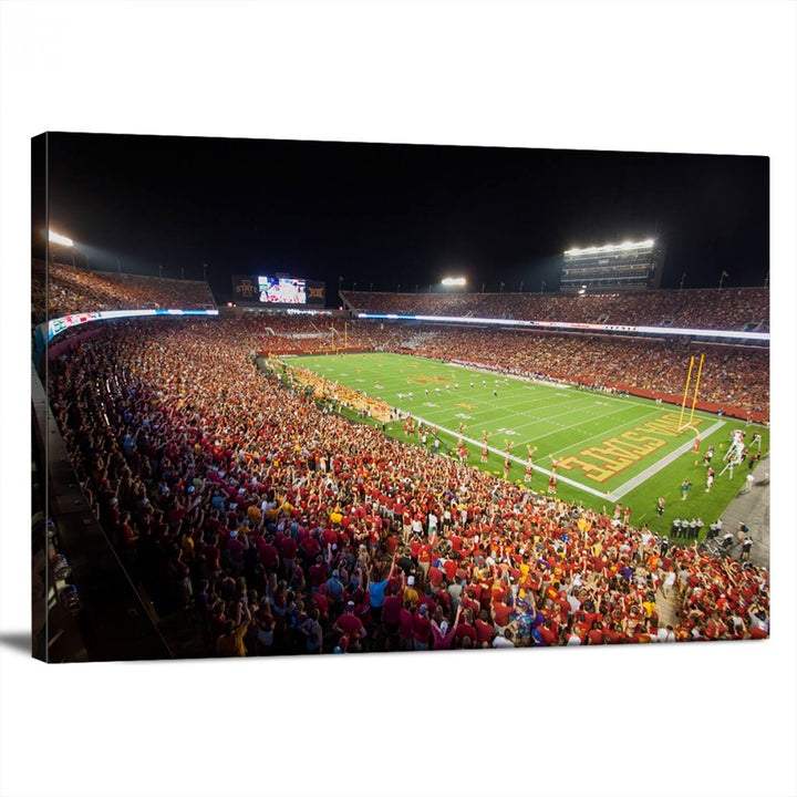 Iowa State University Cyclones Football Team Print - Ames Jack Trice Stadium Wall Art Canvas Print