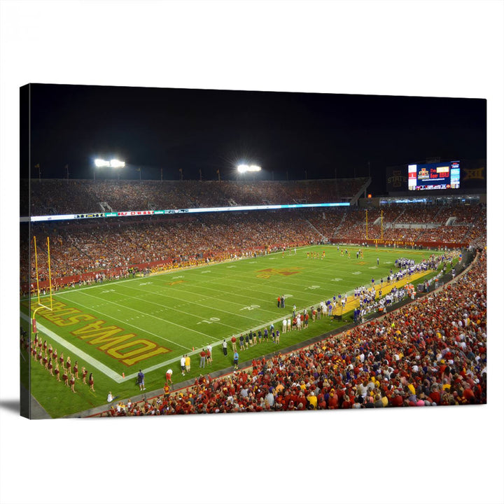 Iowa State University Cyclones Football Team Print - Ames Jack Trice Stadium Wall Art Canvas Print